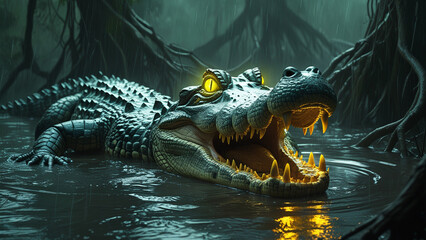 crocodile in the water