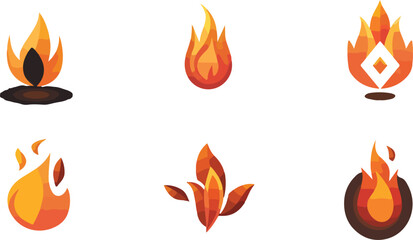 Abstract fire icons collection