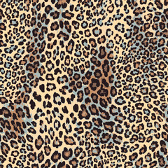 Trendy Elegant shape vector blurred earth skin tones trendy leopard animal skin wild life hand drawn seamless pattern wrapping paper decorative,  print canvas repeatable pattern, Fashionable Luxury 