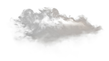 abstract fluffy grey cloud mist fog white smoke  isolated on white background