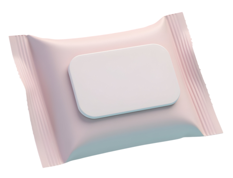 Soft gentle wet wipe packet for personal hygiene. Clean and refreshing