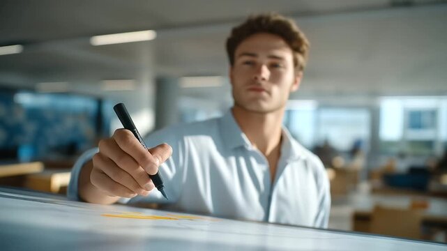 Teacher Drawing on a Whiteboard in a Classroom for Interactive Lesson, Engaging Teaching Techniques, Educational Learning Activities, Student Participation, and Bright Classroom Learning 