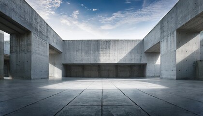 Obraz premium a concrete room with abstract interior design against an architectural background