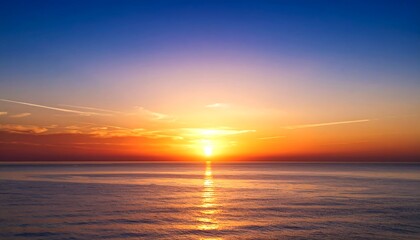 Obraz premium Blurry sunset over the sea