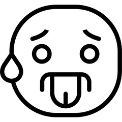 Face tongue sweat Icon