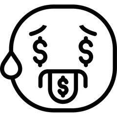 Face tongue money Icon