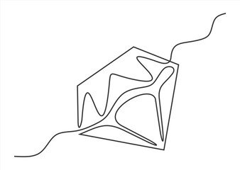 Continuous line drawing of diamond. Single line illustration of jewelery diamond. Jewelery, National diamond day concept. Editable outline