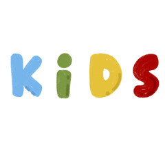 Colorful written kids letter in doodle crayon style. Doodle kids 