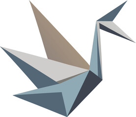 Sustainable Christmas Practices Abstract Origami Crane Design Vector