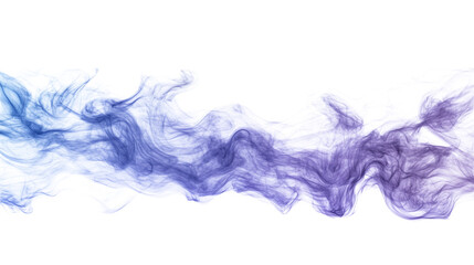 Fototapeta premium An ultra-realistic crisp wave of flowing mist, transitioning from cerulean to faint violet, hyper-detailed vapor dispersion, white transparent background, 8K resolution, lifelike realism