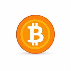 Obraz premium Bright orange bitcoin coin symbol