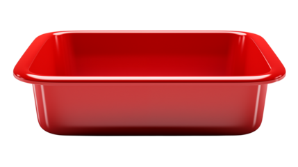 Versatile red plastic container ready for your product display or creative project needs now