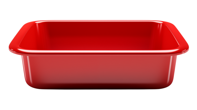 Versatile red plastic container ready for your product display or creative project needs now