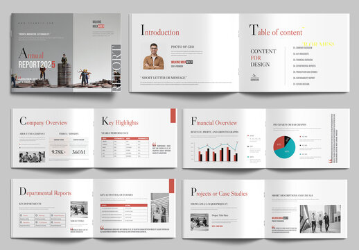 Clean Annual Report Brochure for Company Overview