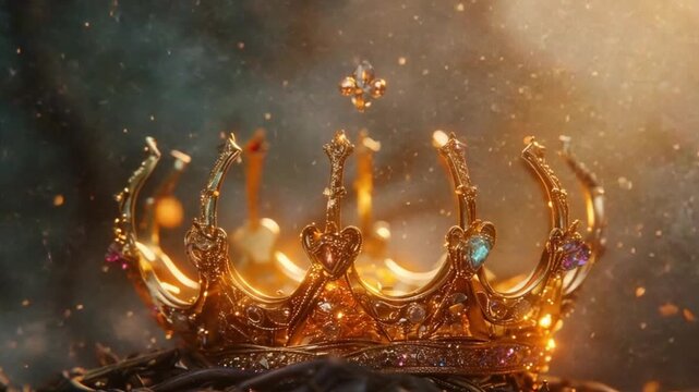 Crownsmith forging glowing royal crown with magic 4K Videos