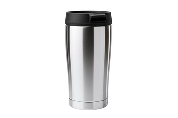 Modern stainless steel travel mug with sleek design for hot and cold drinks on the go