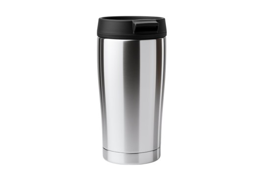 Modern stainless steel travel mug with sleek design for hot and cold drinks on the go