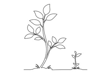 Wild flower continuous one line art for eco-friendly floral packaging