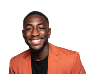 Radiant Confidence A Portrait of Joyful Expression and Modern Style, Capturing Authentic Happiness in a Young Man's Smile