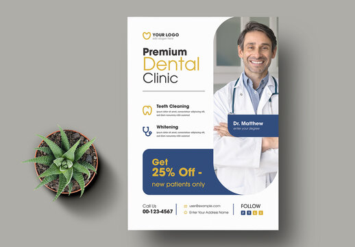 Modern Dental Clinic Flyer Template for Healthcare Marketing