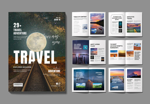 Travel Magazine Template Layout