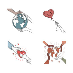 hand drawn vector illustration of a globe