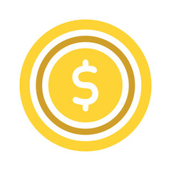 Obraz premium Icon representing currency, featuring a yellow coin with a dollar sign, contributing to the theme of finance and money management