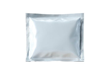 Obraz premium Shiny package on a white background showcasing modern packaging design and minimalistic aesthetics