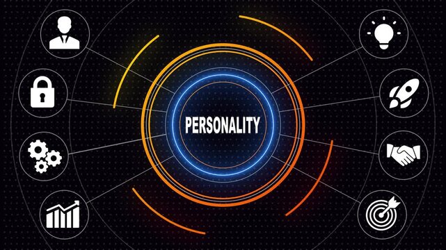 Glowing Personality. Business, Technology Concept. 4k video