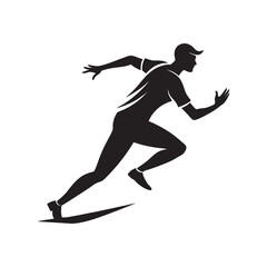 Dynamic silhouette of a sprinter in full stride capturing the essence of speed and athleticism