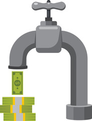 Dollar Coin Cash Financial management Business Growth Money Concept Art Vector Illustration
