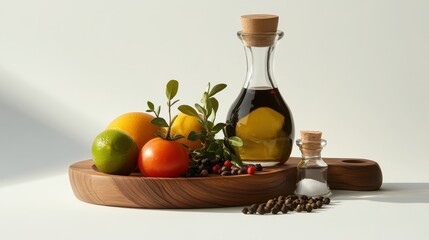 Fresh Ingredients for Healthy Cooking with Olive Oil and Vegetables