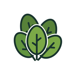 A vibrant bunch of green leaves, a simple icon of freshness, health, and the pure bounty of nature's garden.