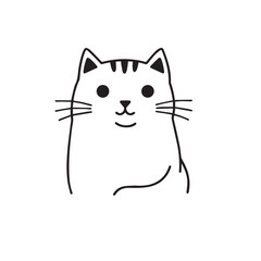 Cute cartoon vector illustration of a black cat character