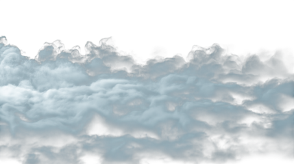 abstract blue fluffy cloud mist fog smoke  isolated on white background