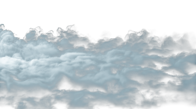 abstract blue fluffy cloud mist fog smoke  isolated on white background