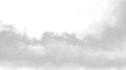 abstract grey fluffy cloud mist fog smoke  isolated on white background
