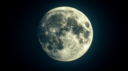 Obraz premium High resolution full moon close-up in night sky 