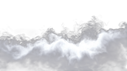 abstract grey white fluffy cloud mist fog smoke  isolated on white background