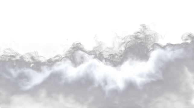 abstract grey white fluffy cloud mist fog smoke  isolated on white background