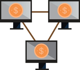 Dollar Coin Cash Financial management Business Growth Money Concept Art Vector Illustration
