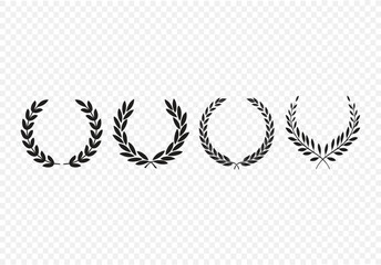 Obraz premium laurel wreath. simple empty wreath frame for award, certificate, trophy, and more. vector illustration on transparent background.