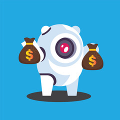 Dollar Coin Cash Financial management Business Growth Money Concept Art Vector Illustration
