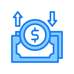 Cash Flow blue icon 