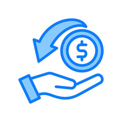 Fototapeta premium Return On Investment blue icon 