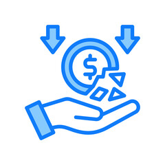 Depreciation blue icon 