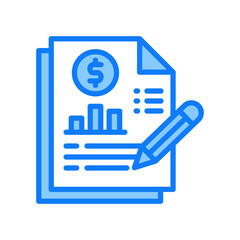Financial Statement blue icon 