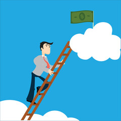 Dollar Coin Cash Financial management Business Growth Money Concept Art Vector Illustration
