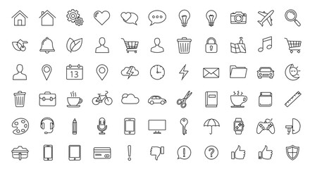 Collection of Various Minimalist Icons