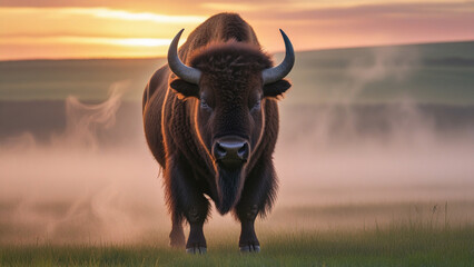 Wild American Bison in the Field